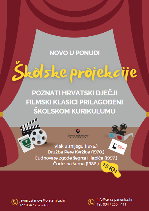 Novi kvalitetan sadržaj za filmske projekcije prilagođene školskom programu u Terra Panonici