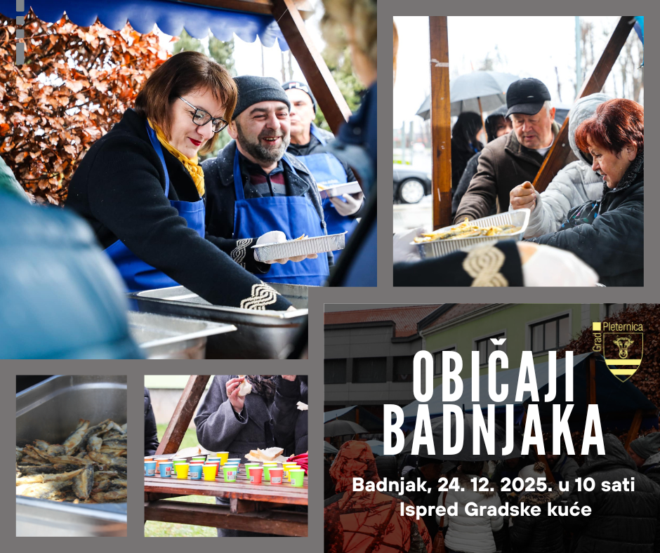 Na Badnjak tradicionalna podjela posnog obroka ispred Gradske kuće u Pleternici